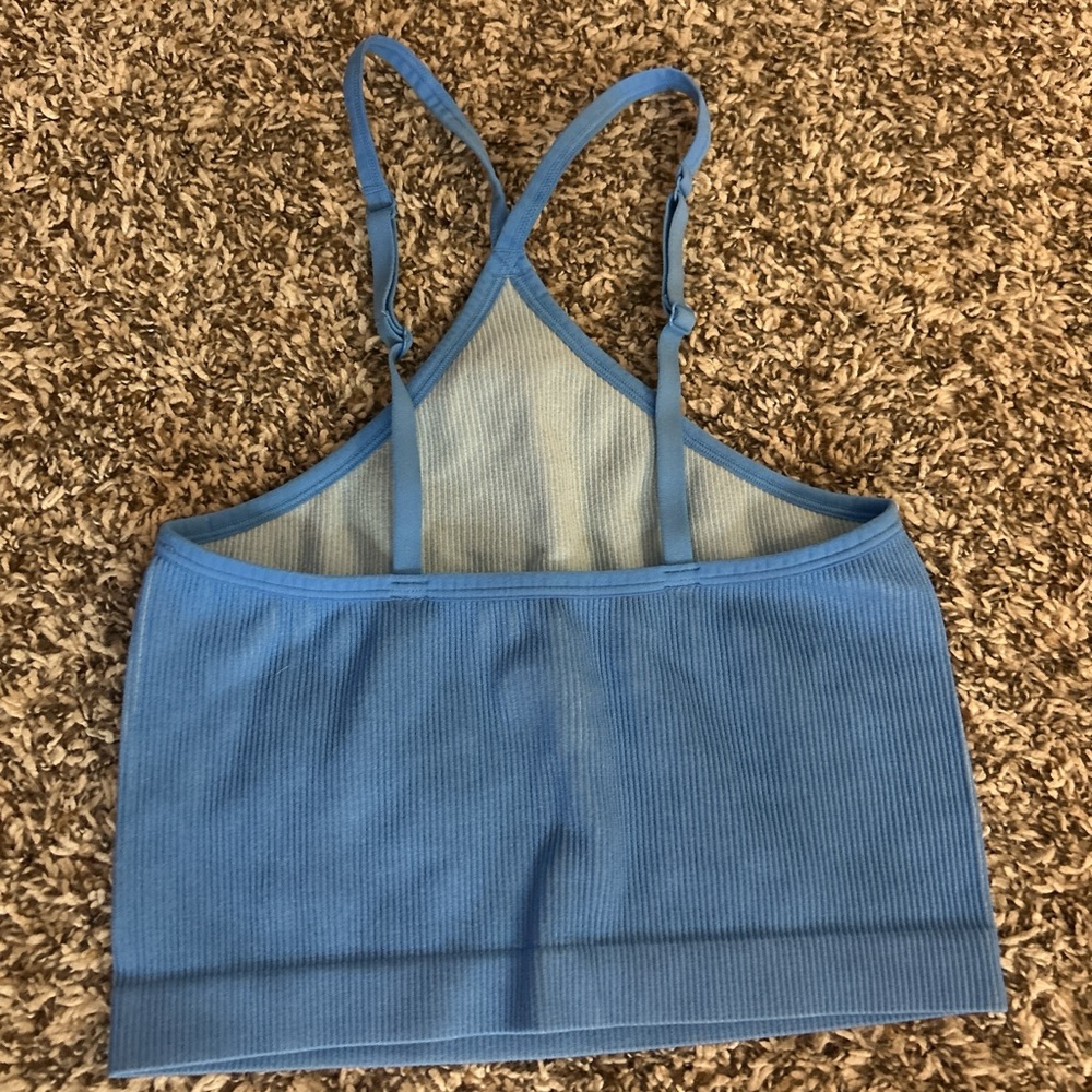 Colsie Sky Blue Ribbed Tank - Picture 2 of 3